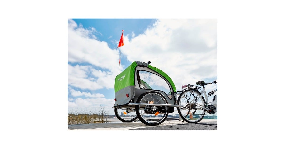 FISCHER Fahrrad Kinder-Fahrradanhänger Komfort grün/grau