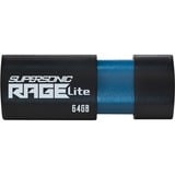 Patriot Supersonic Rage Lite 64 GB, USB-Stick schwarz/blau, USB-A 3.2 Gen 1