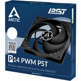 Arctic P14 PWM PST 140x140x27, Gehäuselüfter schwarz, Einzellüfter