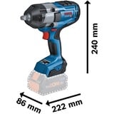 Bosch Akku-Schlagschrauber BITURBO GDS 18V-1000 Professional, 18Volt blau/schwarz, 2x Akku ProCORE18V 8,0Ah, 1/2", in L-BOXX