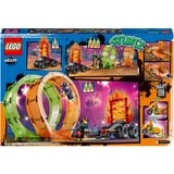 LEGO 60339 City Stuntz Stuntshow-Doppellooping Set, Konstruktionsspielzeug Inkl. Rampe, Monstertruck, 2x Motorrad und 7 Minifiguren