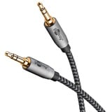 goobay Plus Audio Verbindungskabel AUX 3,5mm stereo schwarz/silber, 3 Meter