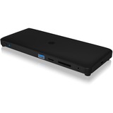 ICY BOX IB-DK2416-C, Dockingstation schwarz, USB-C, HDMI, DisplayPort, Kartenleser, USB-A, Gigabit LAN