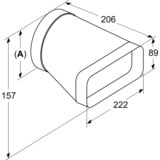 Neff Adapterstück Z861SI0, Ø 150mm, Rohr schwarz, rund>flach, männlich