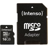 Intenso UHS-I Performance 16 GB microSDXC, Speicherkarte schwarz, UHS-I U1, Class 10