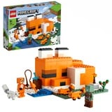 LEGO 21178 Minecraft Die Fuchs-Lodge, Konstruktionsspielzeug Spielzeug für Kinder ab 8 Jahren mit Figuren von ertrunkenem Zombie und Tieren, Kinderspielzeug