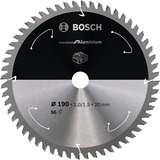 Bosch Kreissägeblatt Standard for Aluminium, Ø 190mm, 56Z Bohrung 20mm, für Akku-Handkreissägen