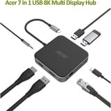 Acer 7-in-1 Mini Dock, Dockingstation schwarz/silber, HDMI, DP, USB-A, USB-C, LAN