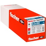 fischer Holzbauschraube PowerFull II 8,0x180 ZK TX VG 50 Stück, Vollgewinde, verzinkt