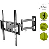 goobay TV-Wandhalterung Basic FULLMOTION (M) schwarz, für 81 - 140cm (32" - 55") Fernseher