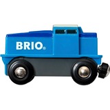 BRIO World Blaue Frachtlok mit Batterie, Spielfahrzeug blau/weiß