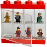 Room Copenhagen LEGO Minifiguren Display Case 8 rot, Aufbewahrungsbox rot/transparent