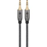 goobay Plus Audio Verbindungskabel AUX 3,5mm stereo schwarz/silber, 5 Meter