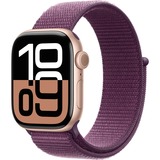 Apple Watch Series 10, Smartwatch roségold, Aluminium, 42 mm, Sport Loop Pflaume, Cellular