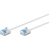 goobay Ultraflexibles Cat.6a Patchkabel slim, U/UTP weiß, 10 Meter, extrakurze Stecker