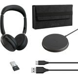 Jabra Evolve2 65 Flex Duo WLC, mit Ladepad, Headset schwarz, Stereo, UC, USB-A, Link380a