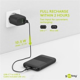 goobay Powerbank Kompakt 5.000 mAh schwarz, 5 Ah, Quick Charge 3.0