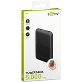 goobay Powerbank Kompakt 5.000 mAh schwarz, 5 Ah, Quick Charge 3.0