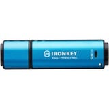 Kingston IronKey Vault Privacy 50 128 GB, USB-Stick hellblau/schwarz, USB-C 3.2 Gen 1