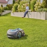 GARDENA Mähroboter smart SILENO max 800m² grau/türkis, Li-Ionen Akku, LONA-Technologie