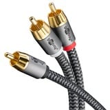 goobay Plus Cinch Y-Kabel schwarz/silber, 10 Meter