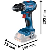 Bosch Akku-Bohrschrauber GSR 18V-45 Professional, 18Volt blau/schwarz, 2x Li-Ionen Akku 2,0Ah, in L-BOXX