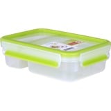 Emsa CLIP & GO Joghurtbox 0,6 Liter, Lunch-Box hellgrün/transparent, mit "Knick-Ecke" und Deckel