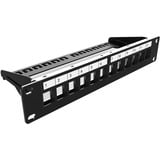 Digitus DN-91420, Patchpanel schwarz, Rackmount (1 HE), 12-Port