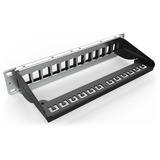 Digitus DN-91420, Patchpanel schwarz, Rackmount (1 HE), 12-Port