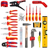 KNIPEX Werkzeugrucksack Modular X18 Elektro, Werkzeug-Set schwarz, 22-teiliges Sortiment