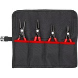 KNIPEX Sicherungsringzangen-Set Ø 12 - 60mm, 4-teilig rot, 4x gerade Spitzen, in Rolltasche