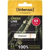 Intenso Green Line 64 GB, USB-Stick beige/braun, USB-A 3.2 Gen 1