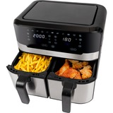 ProfiCook Doppel-Heißluftfritteuse PC-FR 1242 H schwarz/edelstahl, 2x 1.200 Watt, 2 Körbe je 4,5 Liter