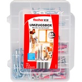 fischer Umzugsbox DUOPOWER 6,8, Dübel hellgrau/rot, 64-teilig, mit Schrauben