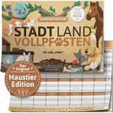 Denkriesen Stadt Land Vollpfosten - Haustier Edition, Partyspiel A4-Spielblock