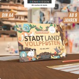 Denkriesen Stadt Land Vollpfosten - Haustier Edition, Partyspiel A4-Spielblock