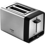 Bosch Kompakt-Toaster DesignLine TAT5P420DE edelstahl/schwarz, 970 Watt, für 2 Scheiben Toast