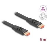 DeLOCK High Speed HDMI-Flachbandkabel 48 Gps 8K 60Hz schwarz, 5 Meter