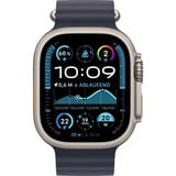 Apple Watch Ultra 2, Smartwatch grau, 49 mm, Ocean Armband Marine, Titangehäuse, Cellular