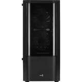 Aerocool Quantum v2 TG, Tower-Gehäuse schwarz/grau, Front und Seitenteil aus Tempered Glass