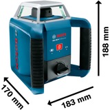 Bosch Rotationslaser GRL 400 H Professional blau, rote Laserlinie, mit Laser-Empfänger LR 1, Baustativ BT 170 HD, im Koffer