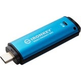 Kingston IronKey Vault Privacy 50 8 GB, USB-Stick hellblau/schwarz, USB-C 3.2 Gen 1