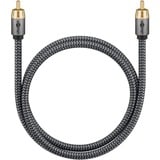 goobay Plus Mono-Cinchkabel schwarz/silber, 10 Meter