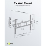 goobay TV-Wandhalterung Basic FULLMOTION (L) schwarz, für 94 - 178cm (37" - 70") Fernseher