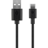 goobay USB-C Ladeset 5 Watt, Ladegerät schwarz, 1 Meter Kabel USB-A > USB-C