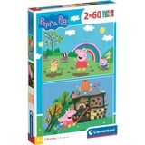 Clementoni Supercolor - Peppa Pig, Puzzle  2x 60 Teile