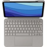 Logitech Combo Touch, Tastatur hellbeige, DE-Layout, Scherenmechanik, für iPad Pro 11" (1. bis 4. Generation)