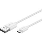 goobay Micro-USB Dual-Ladeset 18 Watt, Ladegerät weiß, 2,4 A, 1 Meter Kabel USB-A > Micro-USB