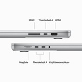 Apple MacBook Pro (16") 2023 CTO, Notebook silber, M3 Max 40-Core GPU, MacOS, Kroatisch, 41.1 cm (16.2 Zoll) & 120 Hz Display, 1 TB SSD