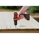 BLACK+DECKER Akku-Bohrschrauber BDODD12KA, 10,8Volt schwarz/orange, Li-Ionen Akku 1,5Ah, Koffer